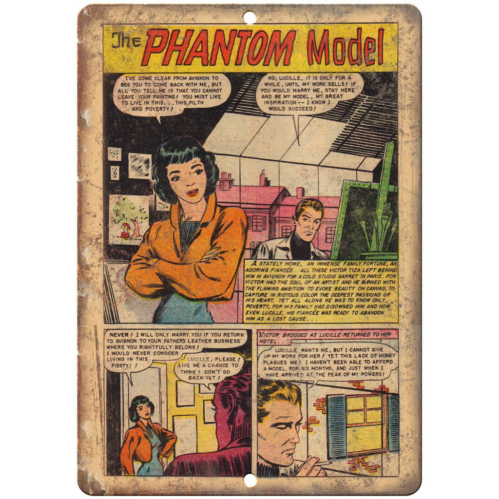 The Phantom Model Comic Book Strip Art 10" x 7" Reproduction Metal Sign J531