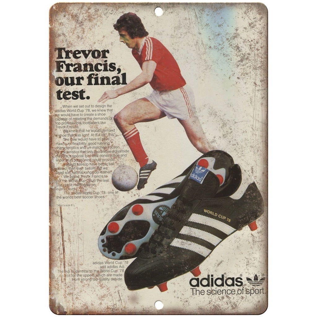 1978 Adidas Trevor Francis Soccer World Cup 10"X7" Reproduction Metal Sign ZE82