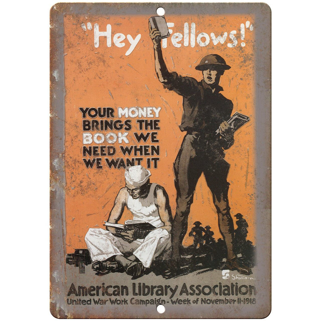 American Library Association War Poster Art 10" x 7" Reproduction Metal Sign M89