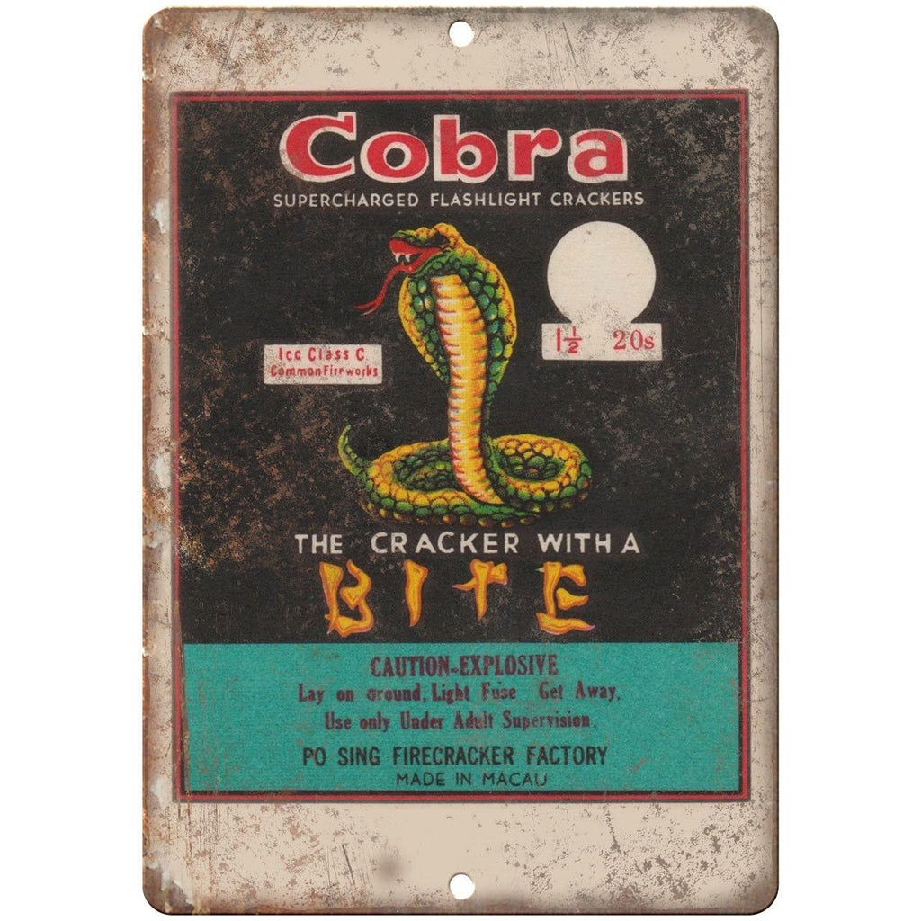Cobra Firecrackers Package Art 10" X 7" Reproduction Metal Sign ZD45