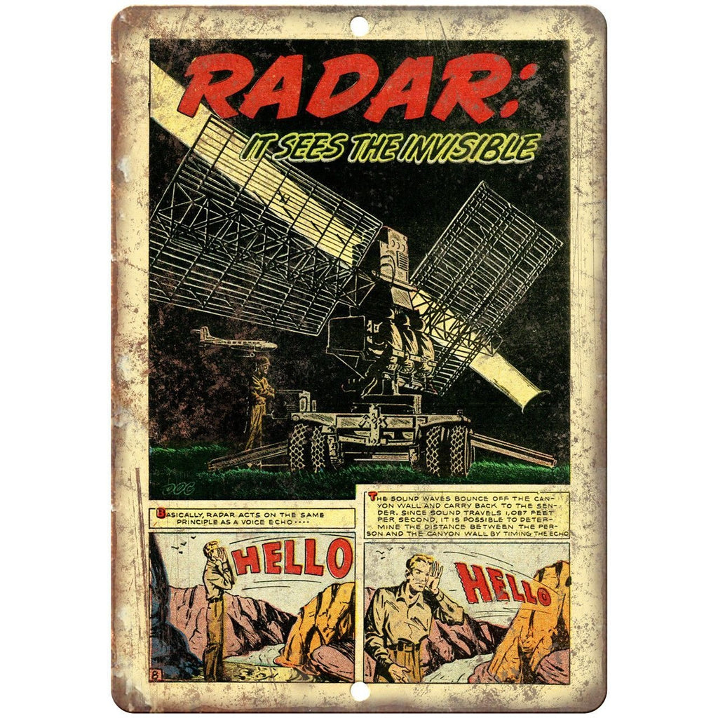 Wonders of Science Radar Comic Strip 10" X 7" Reproduction Metal Sign J464