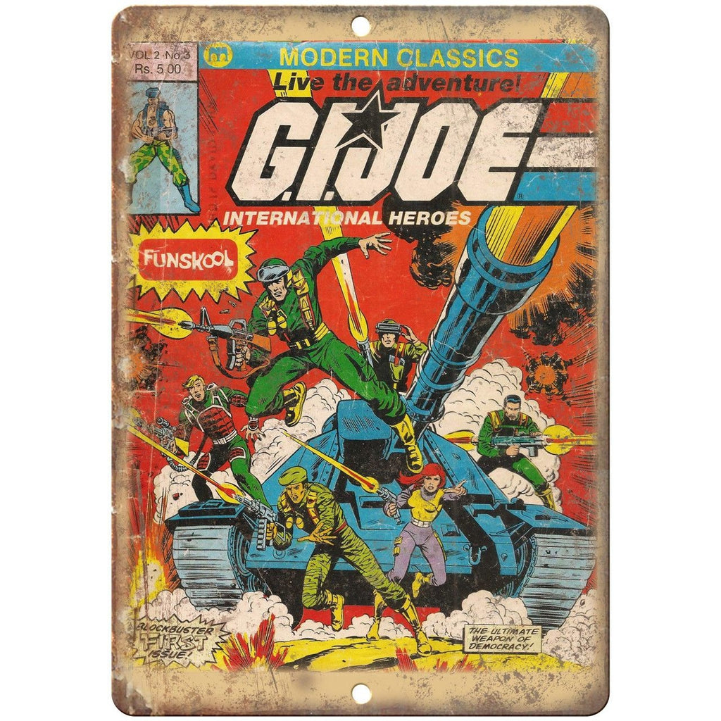 G.I. Joe Vintage Comic Book Cover Art 10" X 7" Reproduction Metal Sign J169