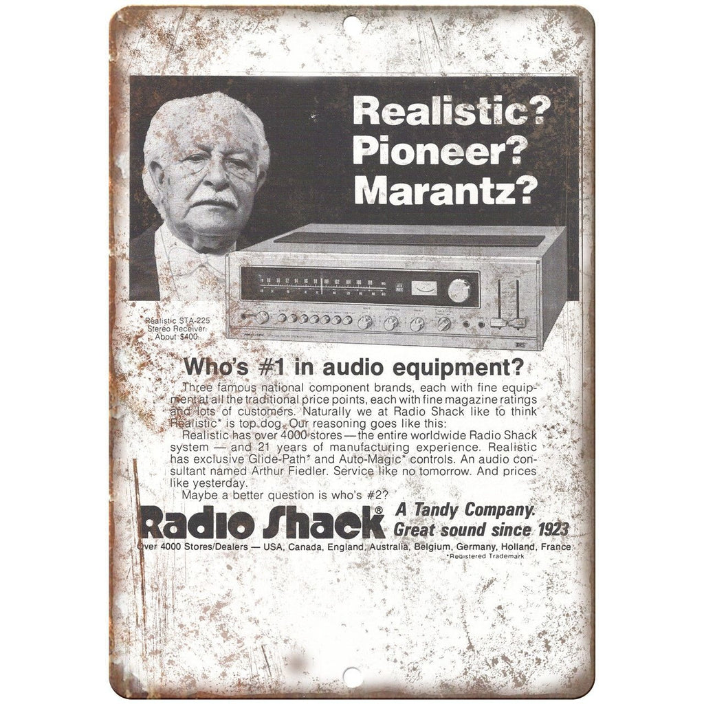 Radio Shack Tandy Audio Equipment Vintage Ad 10" x 7" Reproduction Metal Sign