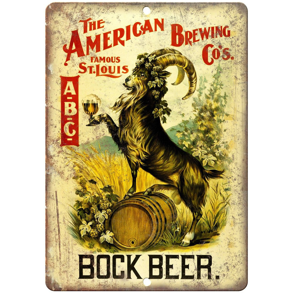 The American Brewing St Louis Bock Beer Ad 9" x 12" Reproduction Metal Sign E237