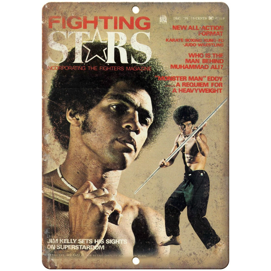 Fighting Stars Magazine 1975 Jim Kelly Karate 10"x7" Reproduction Metal Sign X59