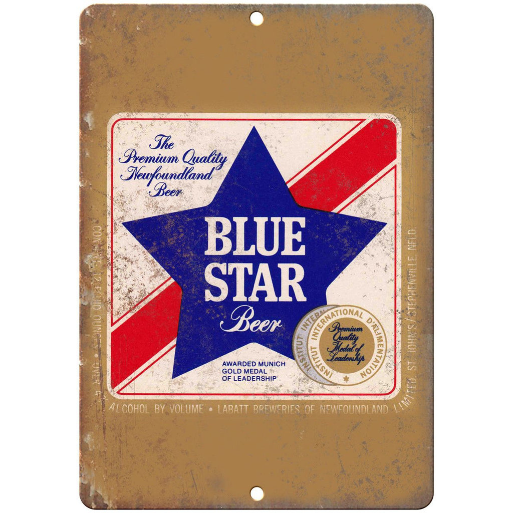 Blue Star Beer Vintage Ad Breweriana Ad 10" x 7" Reproduction Metal Sign E403