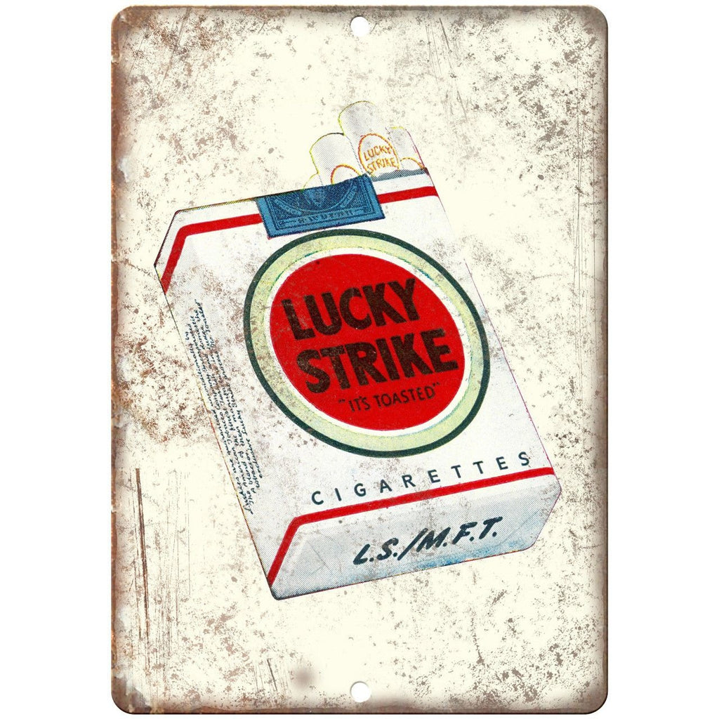 Lucky Strike Cigarette Pack Vintage Ad 10" X 7" Reproduction Metal Sign Y01