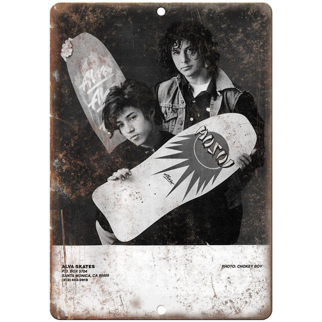 Tony Alva Skates Christian Hosoi Skateboard Ad 10" x 7" Reproduction Metal Sign