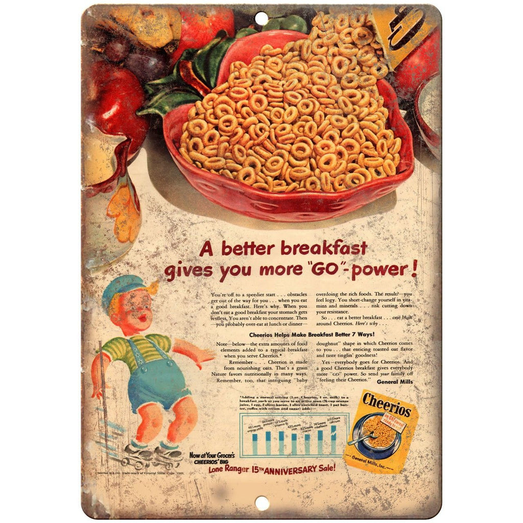 Cheerios Cereal Vintage Lone Ranger Ad 10" x 7" Reproduction Metal Sign N196