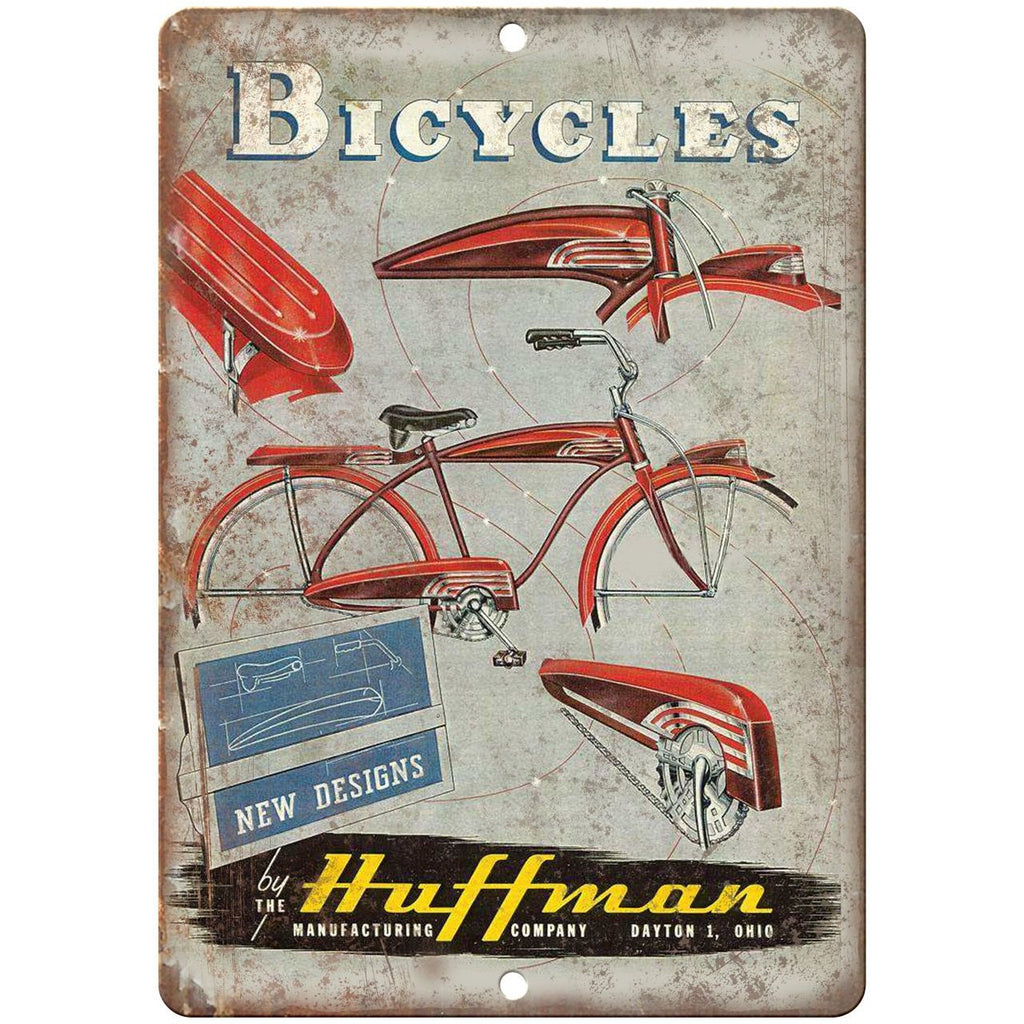 1941 Huffman Bicycles Vintage Ad - 10" x 7" Retro Look Metal Sign