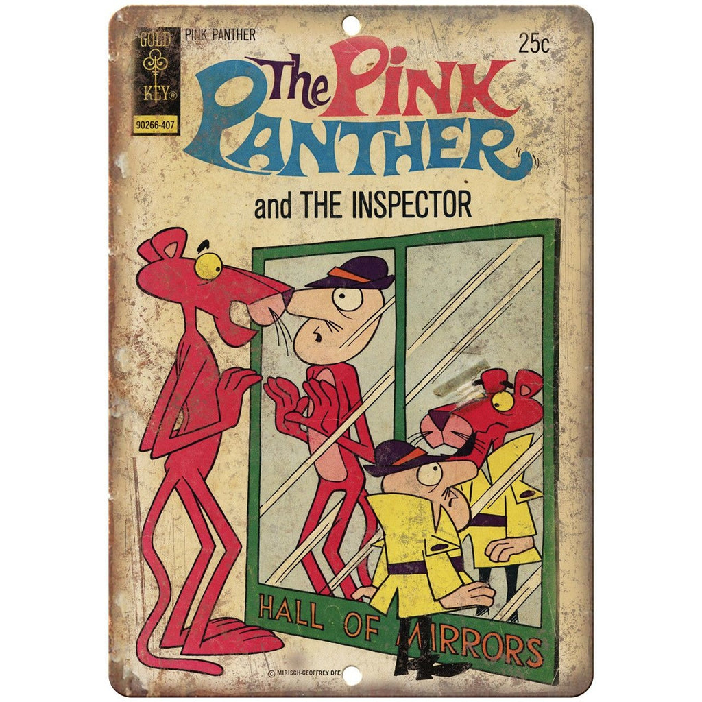 The Pink Panther And The Inspector Comic 10" X 7" Reproduction Metal Sign J291