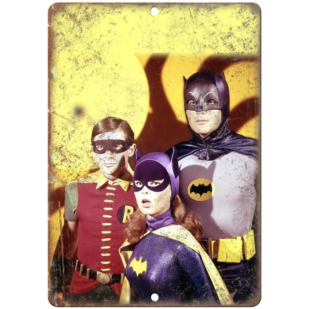 1960s Batman Catwoman Robin Adam West RARE 10" X 7" Reproduction Metal Sign I74