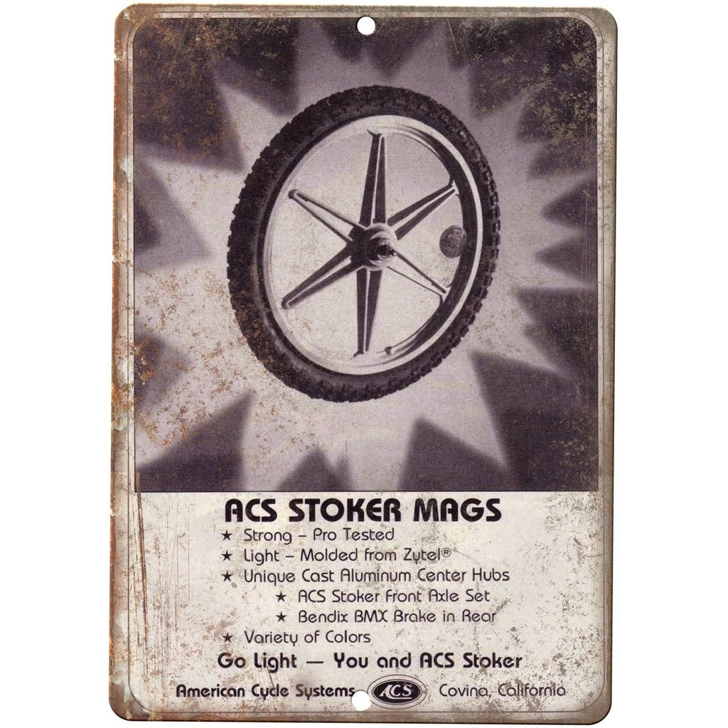 10" x 7" Metal Sign - ACS Stoker Mags, BMX, Skyway - Vintage Look Reproduction