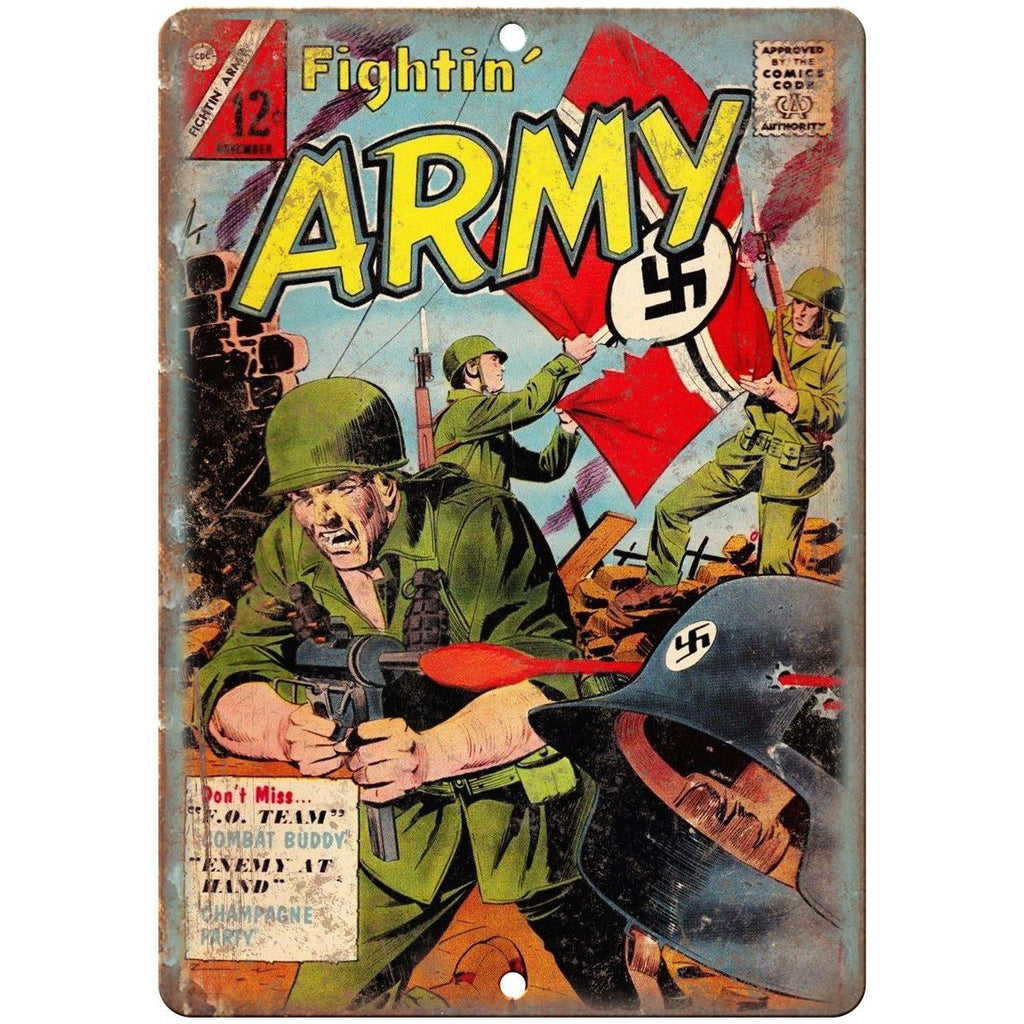 Fightin' Army November Comic Book Cover 10" x 7" Reproduction Metal Sign J604