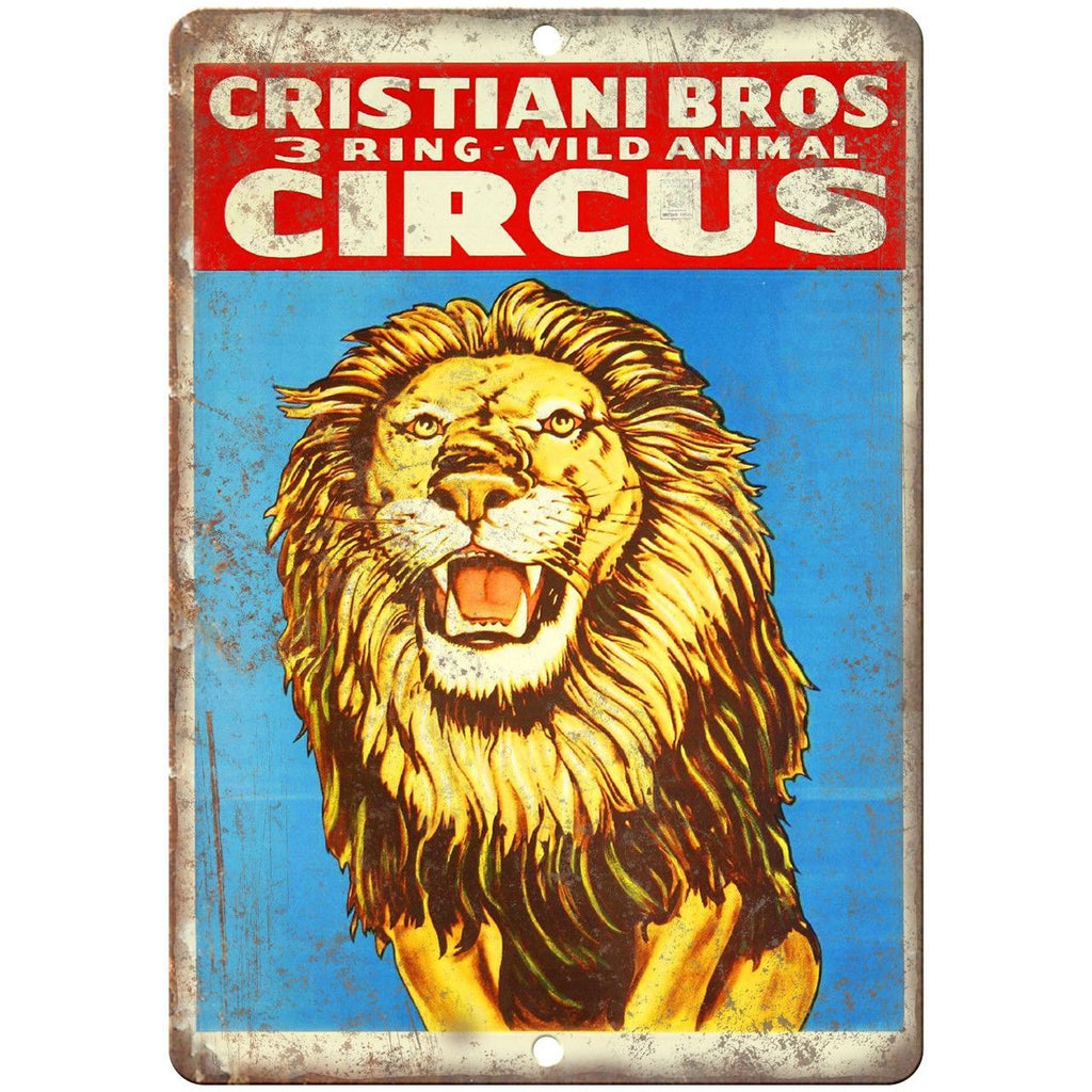 Christiani Bros Wild Animal Circus Poster 10" X 7" Reproduction Metal Sign ZH24