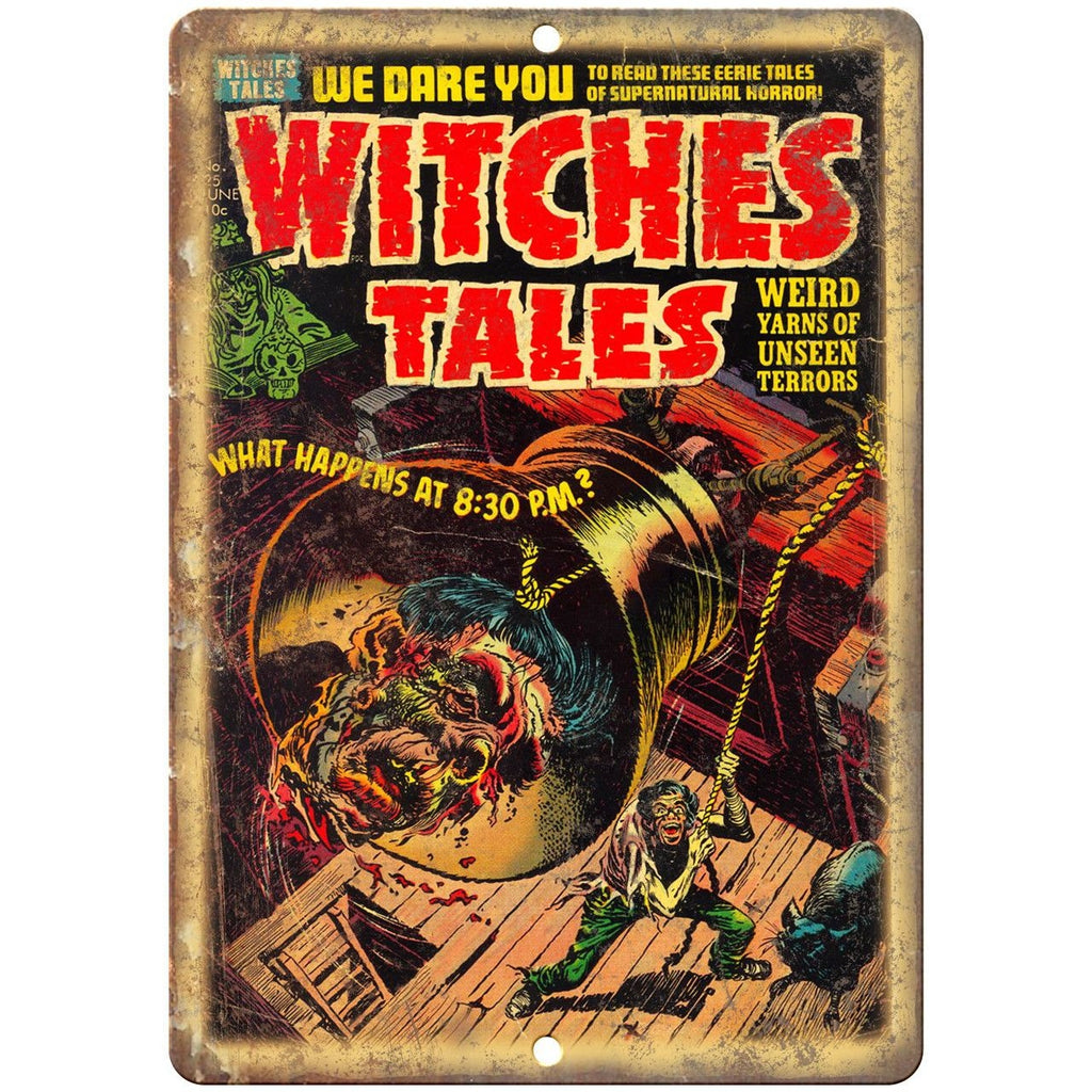 Witches Tales vintage Comic Art 10" X 7" Reproduction Metal Sign J260