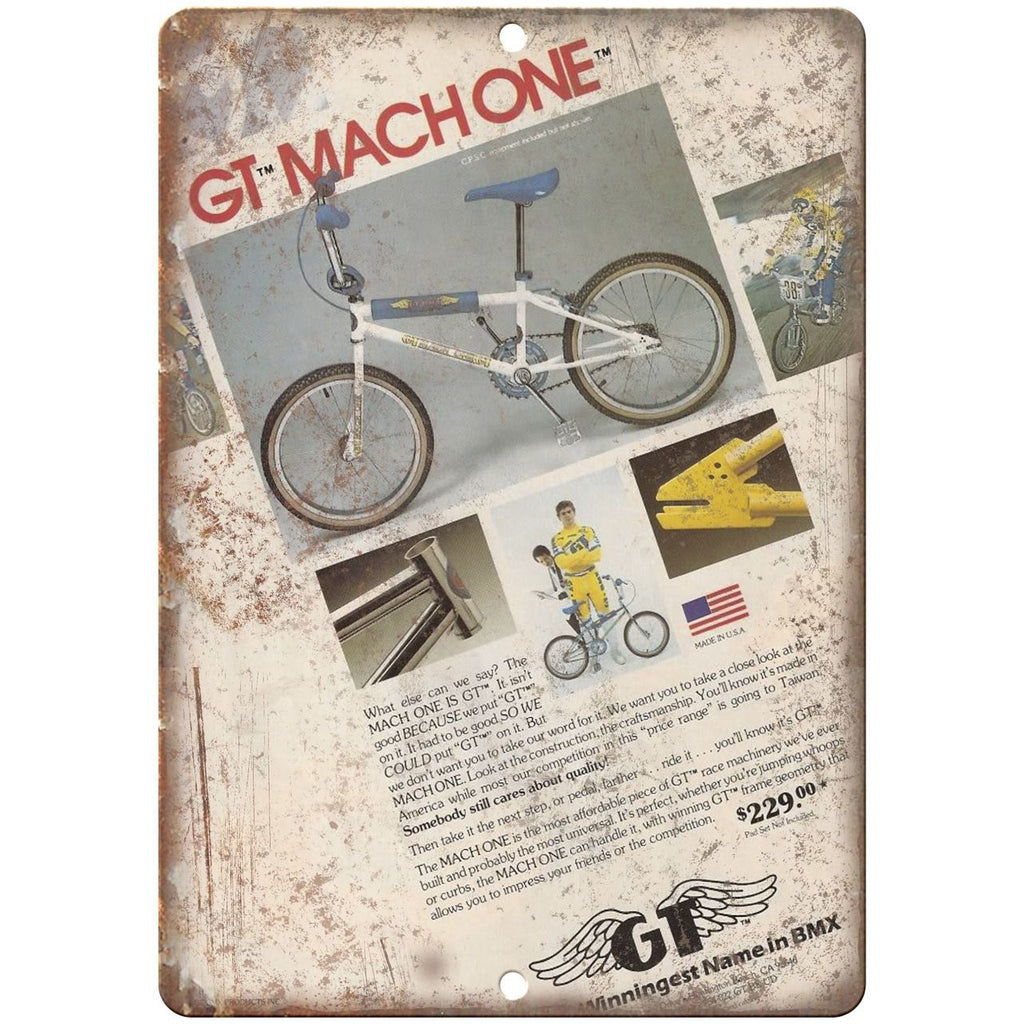 GT Mach One Dyno, Hutch, Diamond Back BMX Ad 10" x 7" Retro Look Metal Sign B159