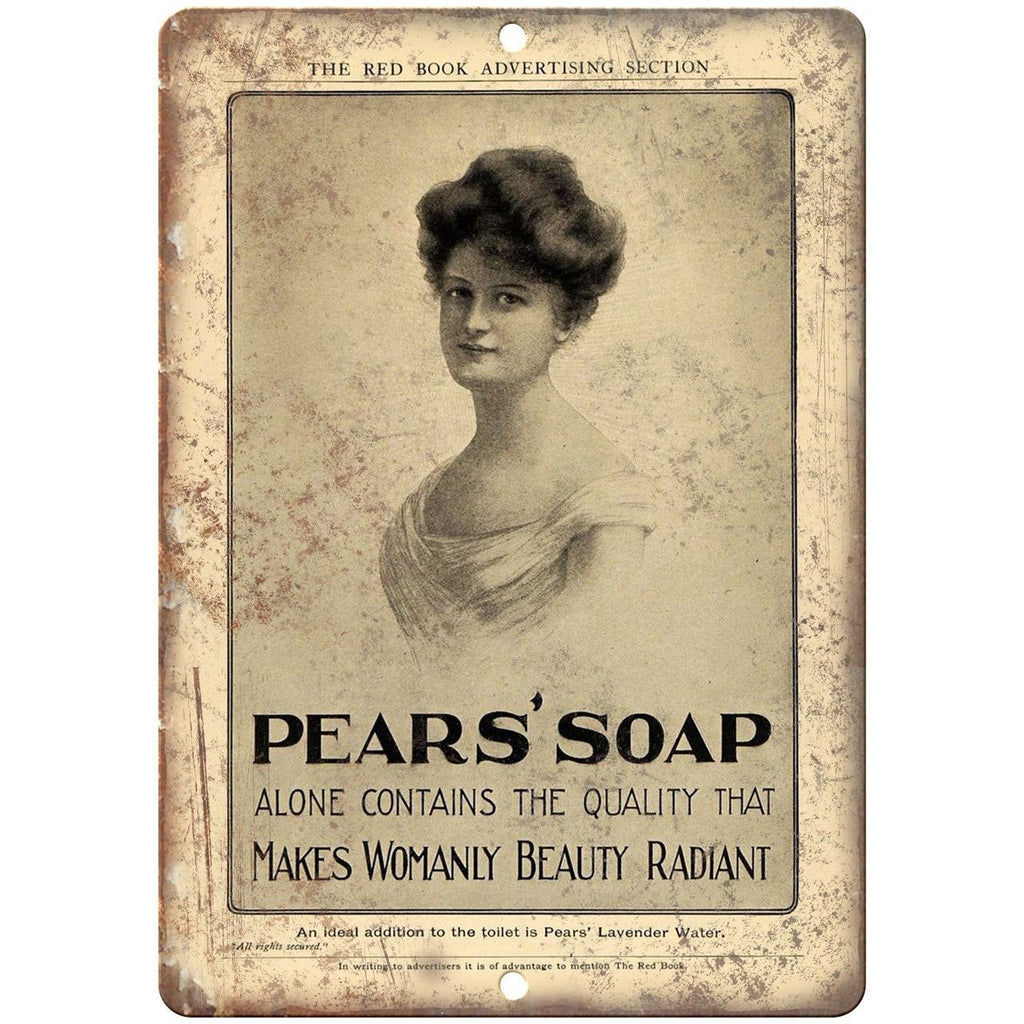 Pears Toilet Lavender Water Soap Ad 10" X 7" Reproduction Metal Sign ZF23