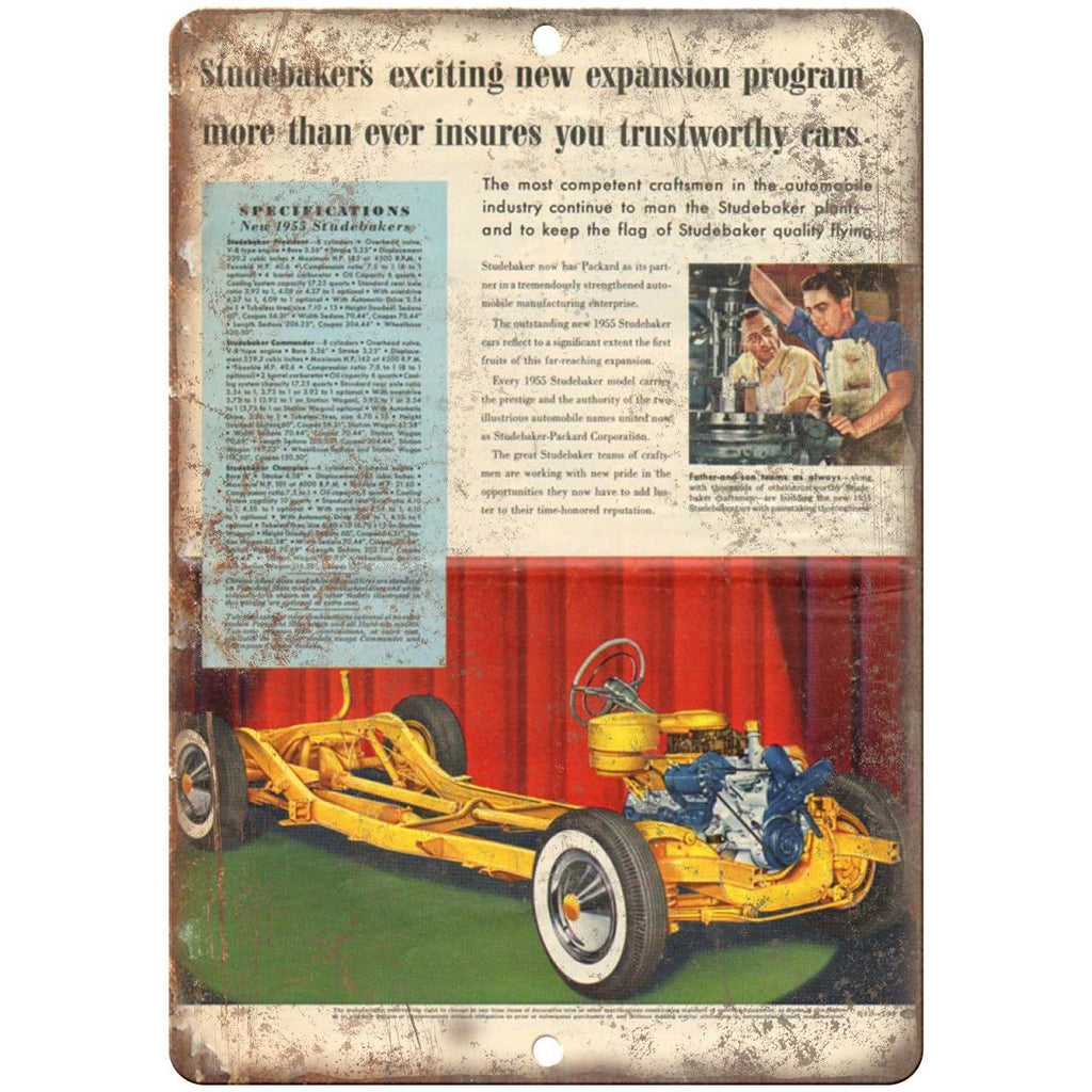 1953 Studebaker Chassis Vintage Auto Ad 10" x 7" Reproduction Metal Sign A443