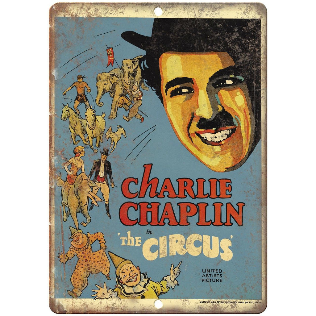 Charlie Chaplin The Circus United Artists 10" X 7" Reproduction Metal Sign ZH09