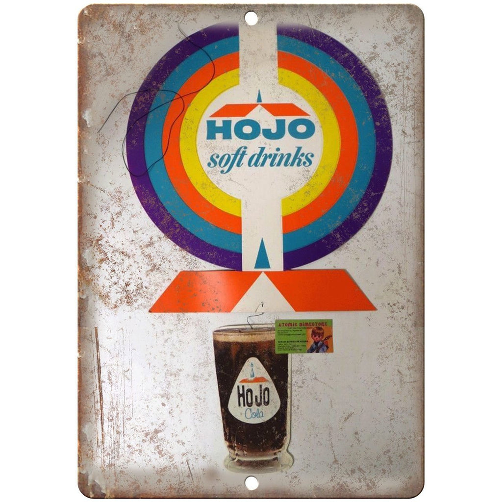 Howard Johnson's HOJO Soft Drinks Cola Ad 10" X 7" Reproduction Metal Sign N166