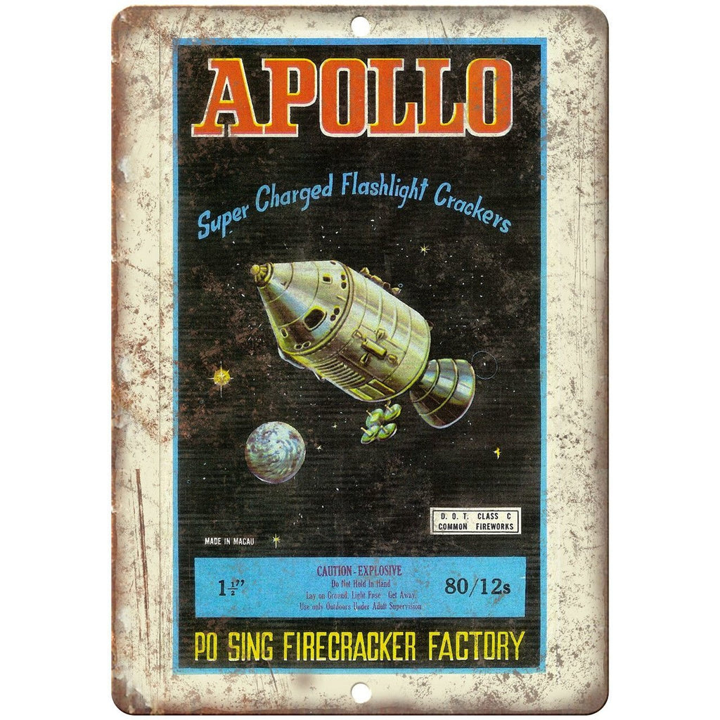 Apollo Firecracker Po Sing Factory Art 10" X 7" Reproduction Metal Sign ZD56