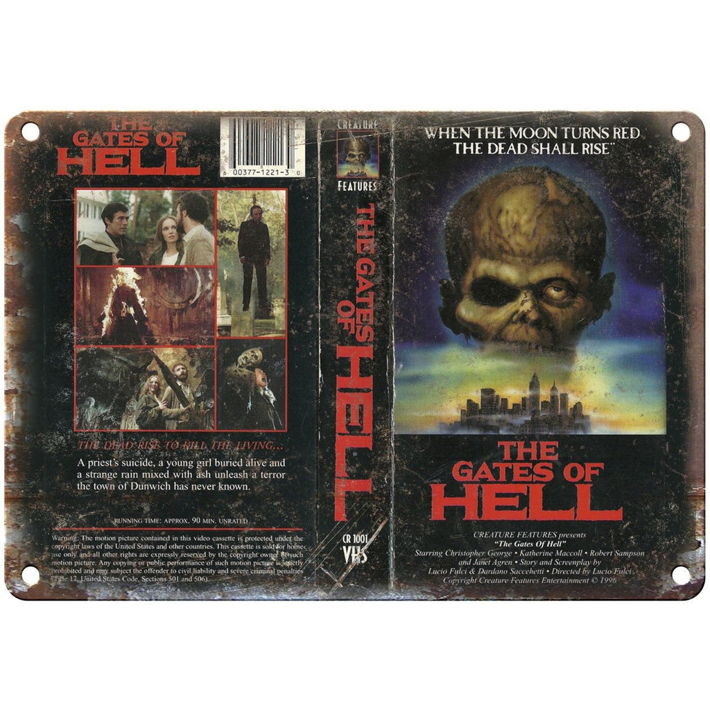 The Gates of Hell VHS Box Cover Art 10" X 7" Reproduction Metal Sign V35