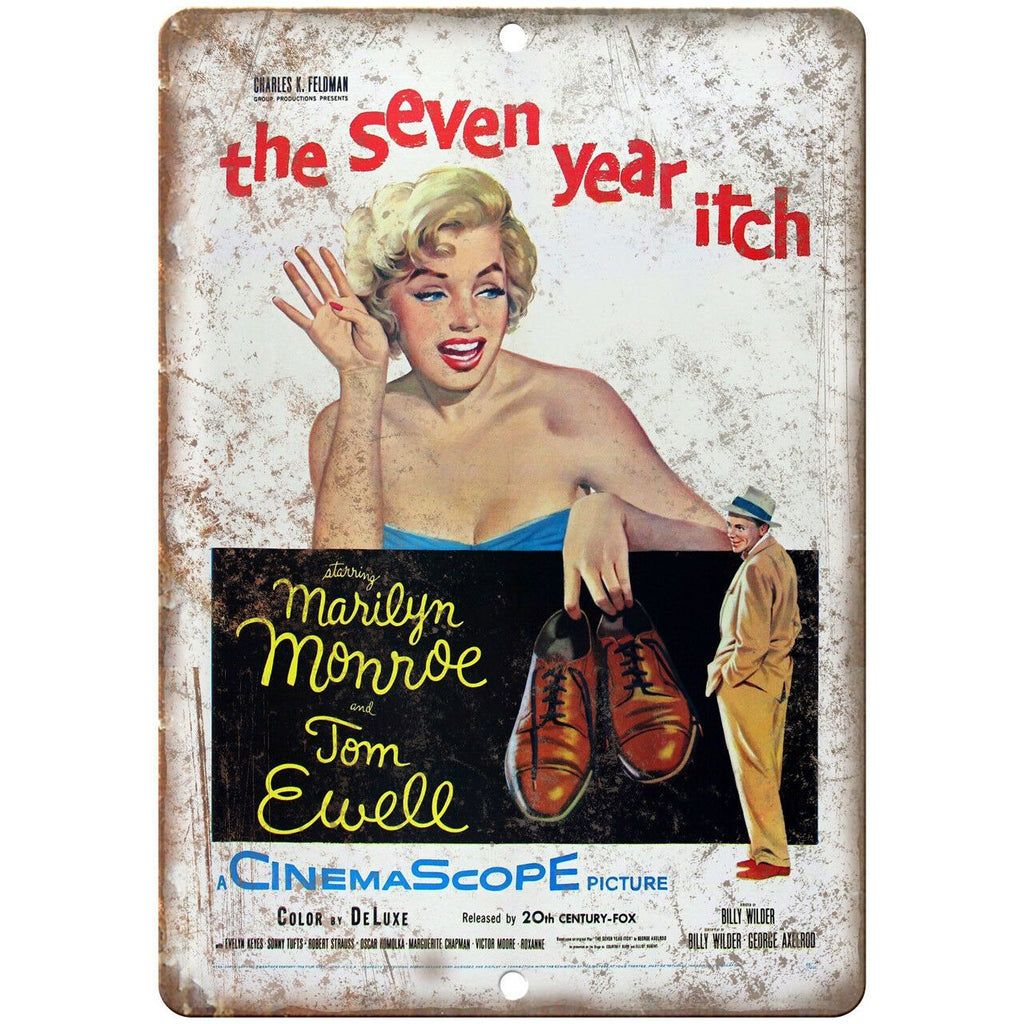The Seven Year Itch Marilyn Monroe 10" X 7" Reproduction Metal Sign I101