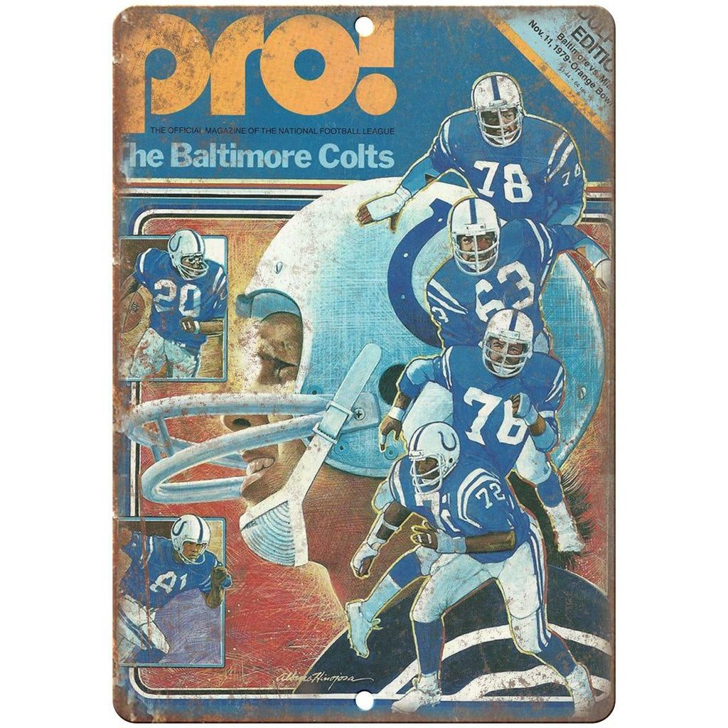 PRO! Magazine Baltimore Colts 10" x 7" Vintage Look Reproduction