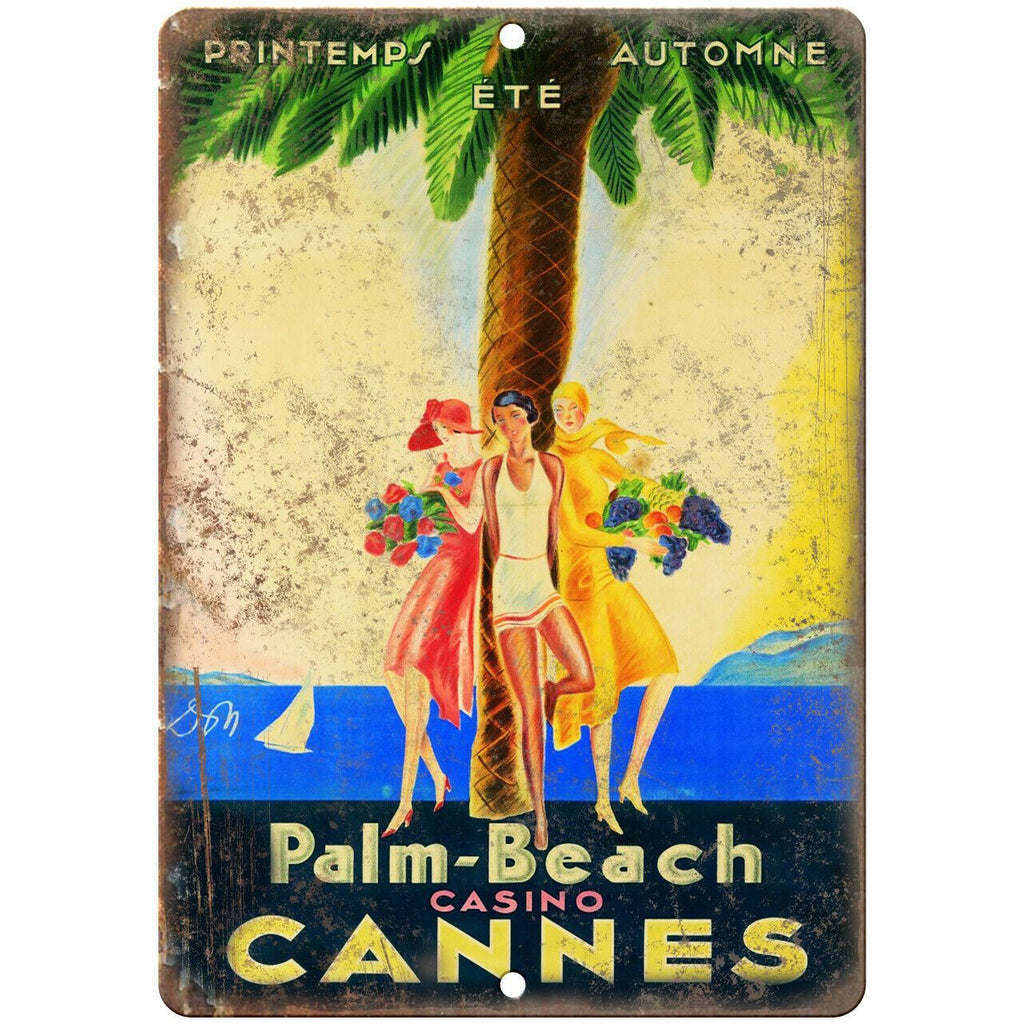 Palm Beach Casino Cannes Travel Poster 9" x 12" Reproduction Metal Sign T28