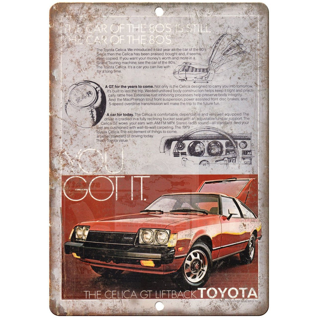 Toyota Celica Vintage Ad 10" x 7" Reproduction Metal Sign A402
