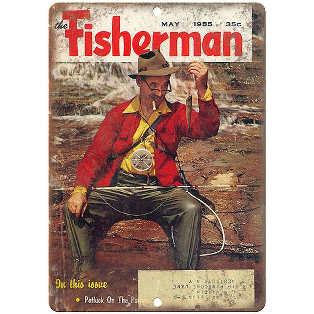1955 The Fisherman Harnell Penn Reels 10" x 7" reproduction metal sign