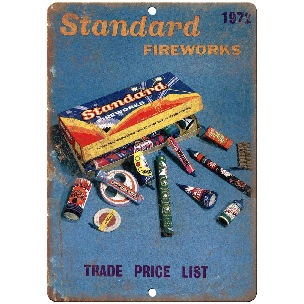 Standard Fireworks Trade Price List 10" X 7" Reproduction Metal Sign ZD48
