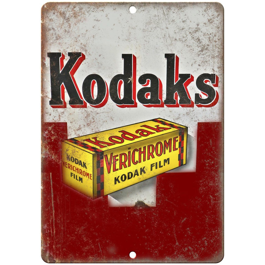 Kodaks Verichrome Film Porcelain Look 10" X 7" Reproduction Metal Sign U84