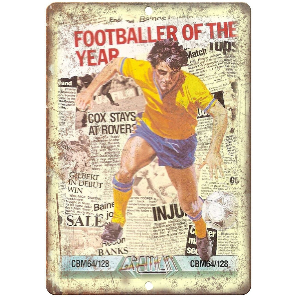Gremlin Footballer of the Year Commodore 64 10"x7" Reproduction Metal Sign G166