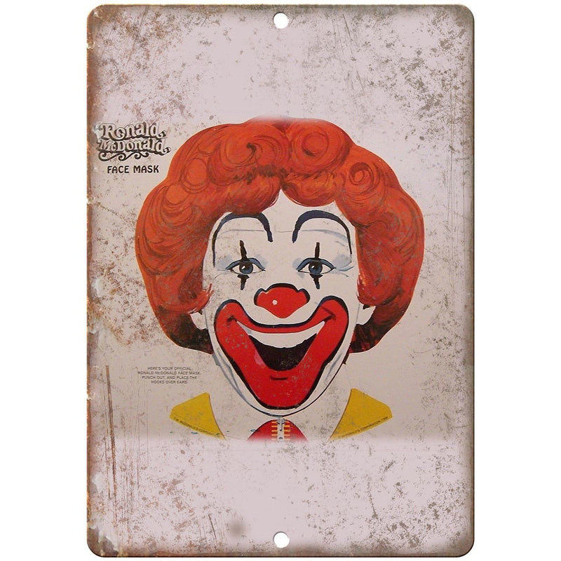 Ronald McDonald Face Mask Vintage Ad 9