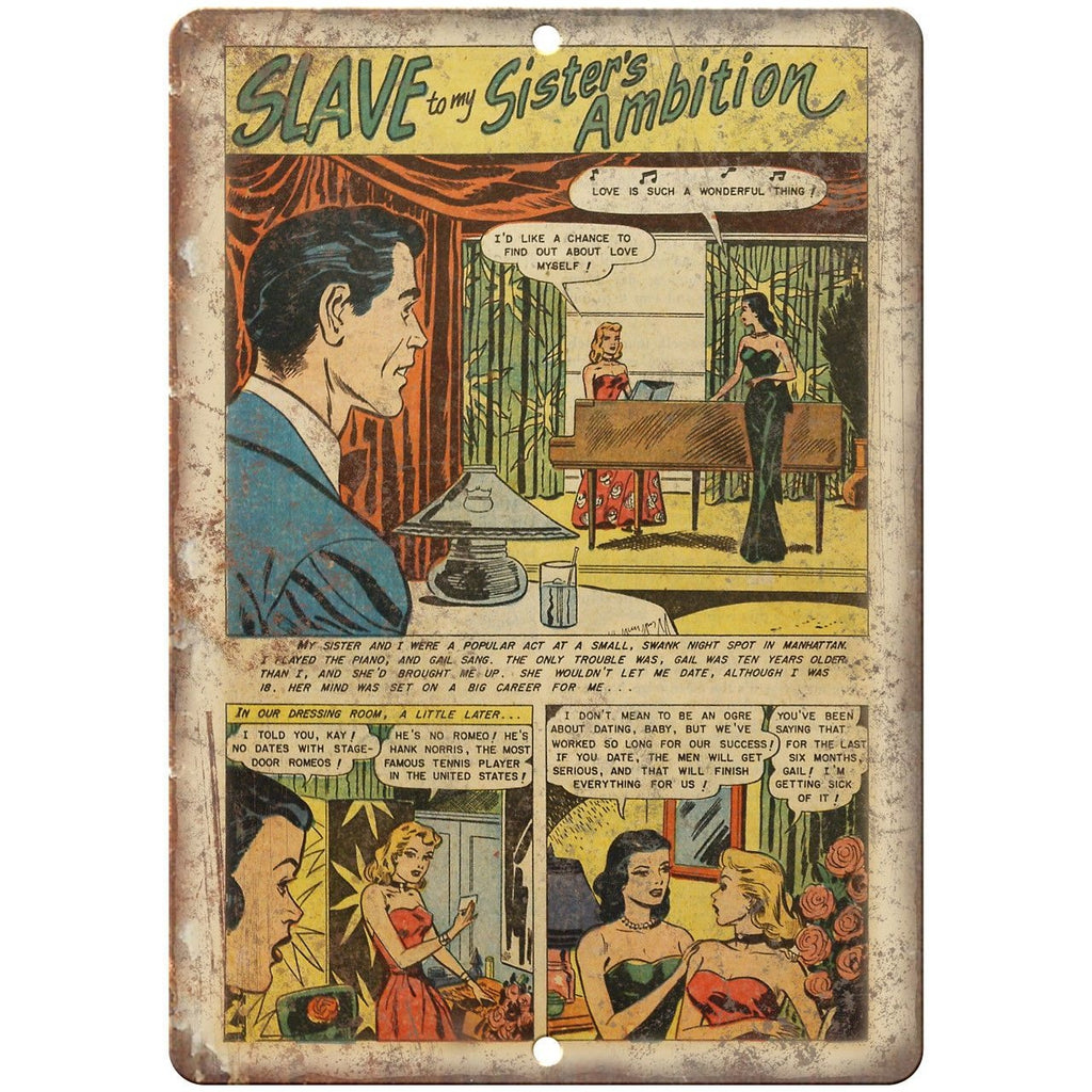 Ace Comics Slave to my Sisters Ambition 10" X 7" Reproduction Metal Sign J389