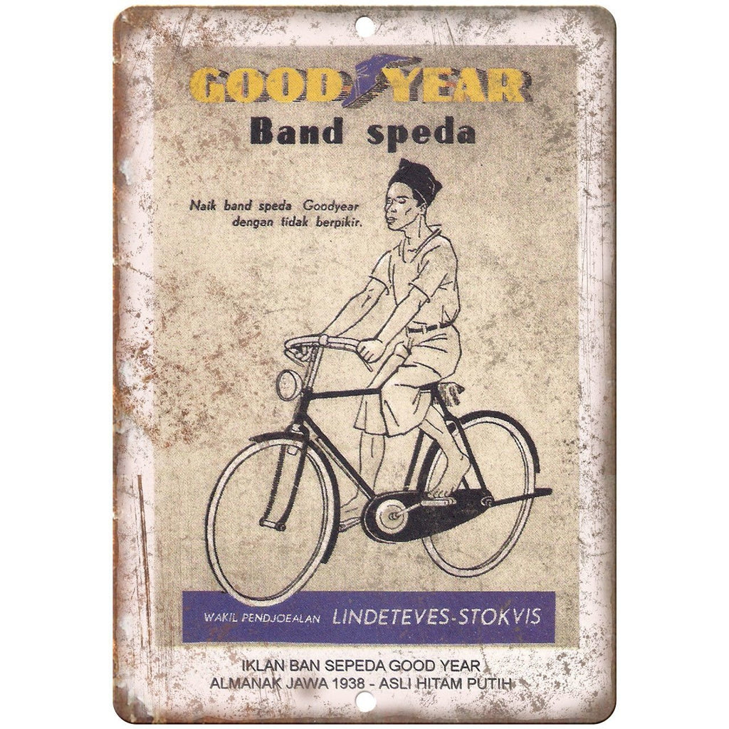 Good Year Jawa 1938 vintage Bike Ad 10" x 7" Reproduction Metal Sign B301
