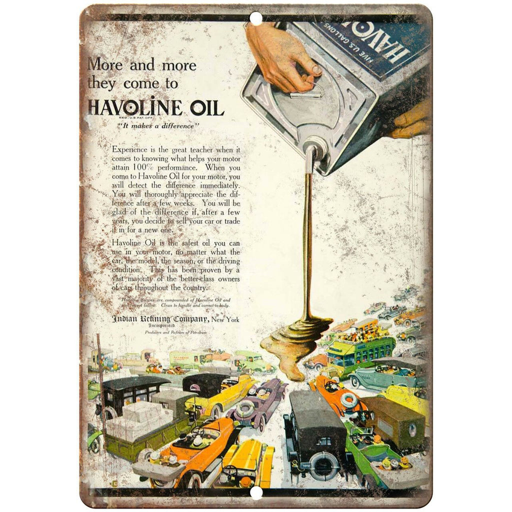 Havoline Oil Vintage Ad 10" X 7" Reproduction Metal Sign A847