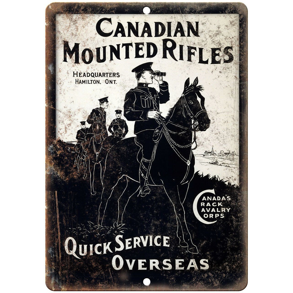 Canadian Mounted Rifles Calvalry Corps 10" x 7" Reproduction Metal Sign M122
