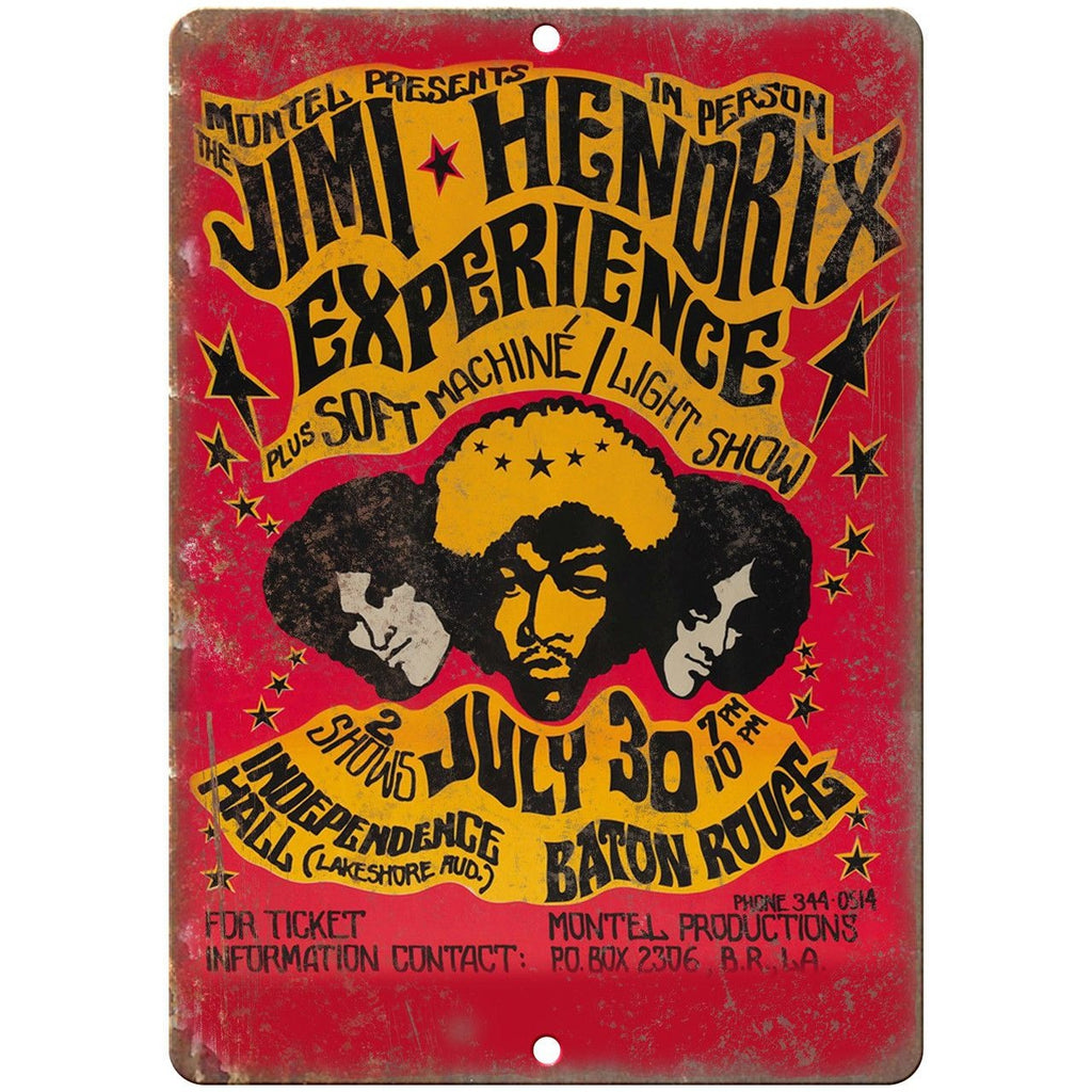 Jimi Hendrix Experience Concert Poster 10" x 7" Reproduction Metal Sign K61