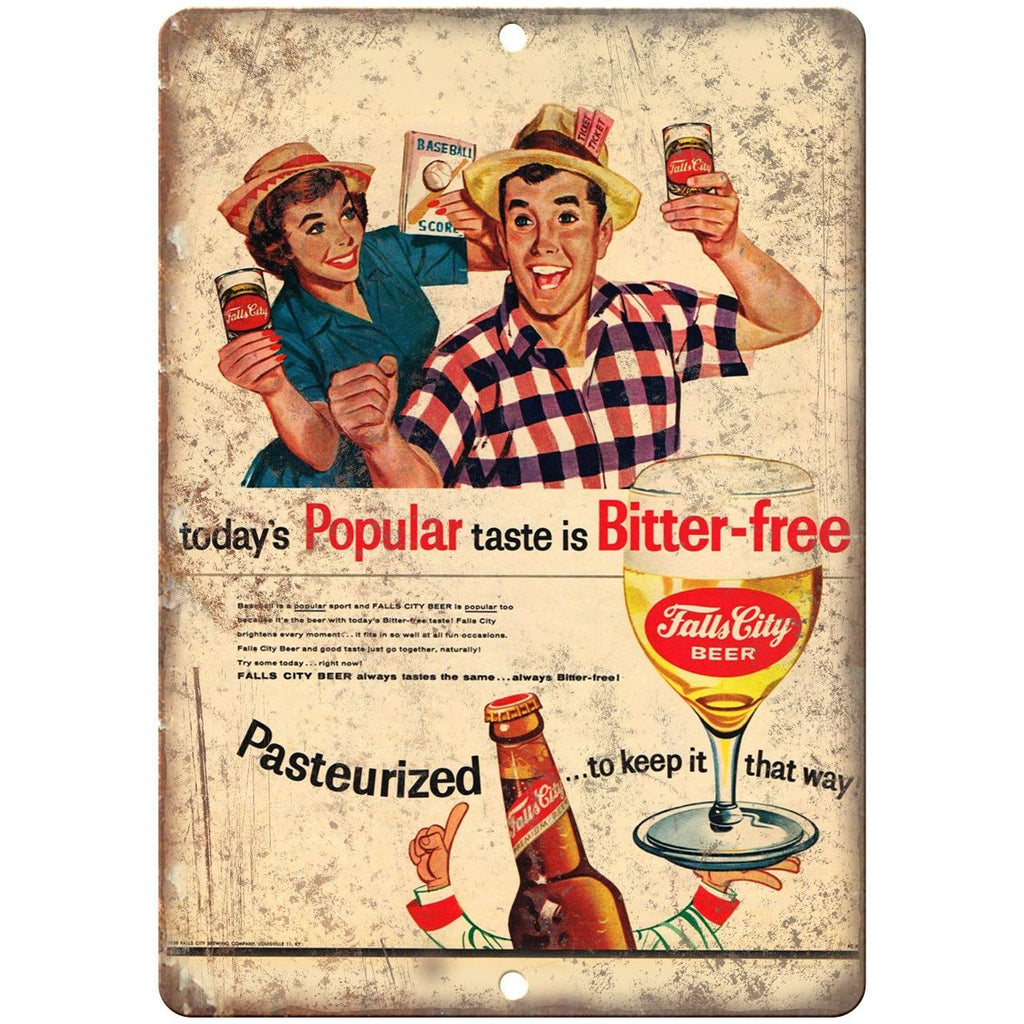 Falls City Beer Bitter Free Vintage Breweriana Ad Reproduction Metal Sign E66