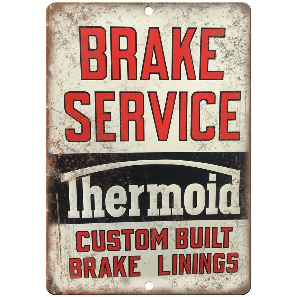 Porcelain Look Thermoid Brake Service Linings 10" x 7" Retro Look Metal Sign