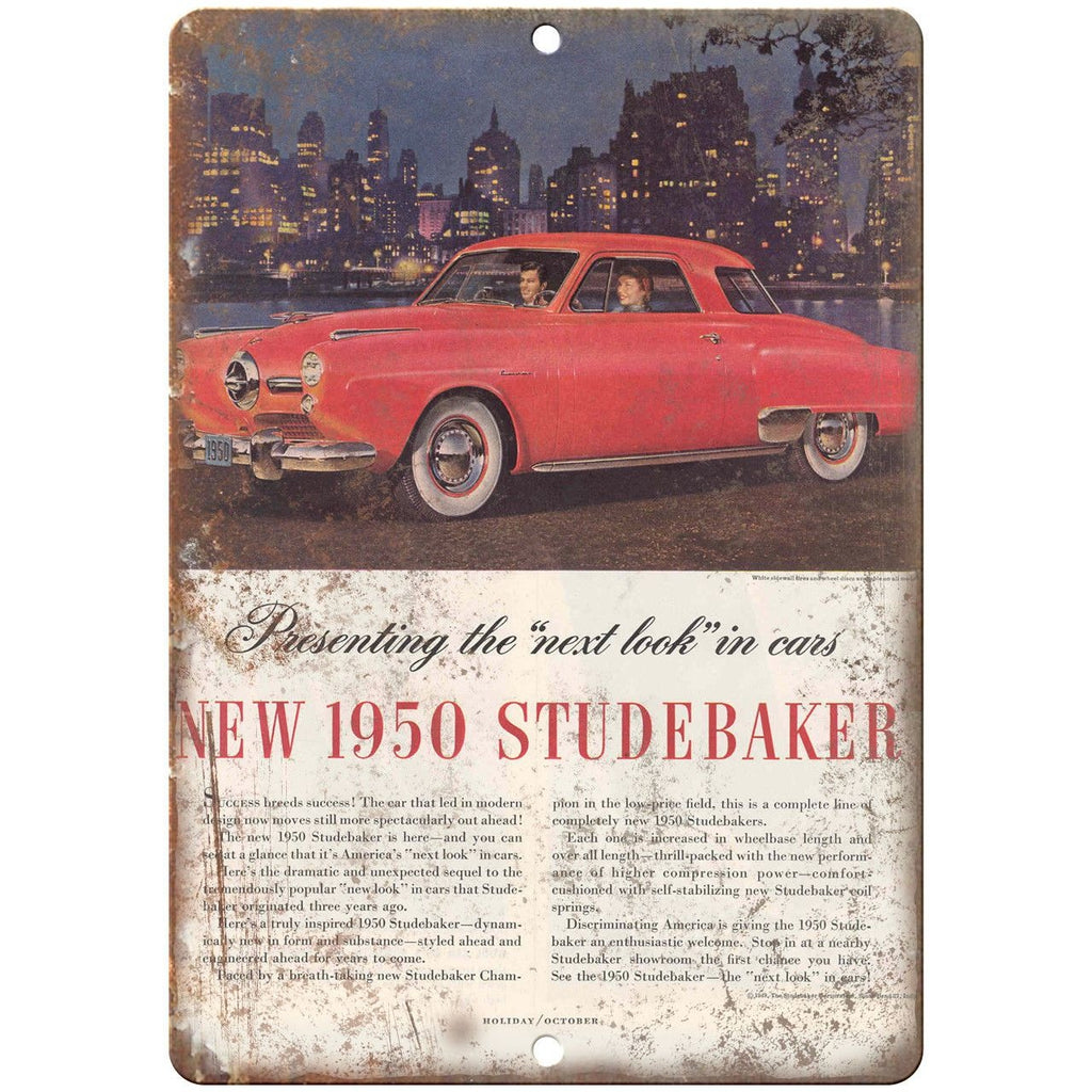 1950 Studebaker Automobile Car Ad 10" x 7" Reproduction Metal Sign A442
