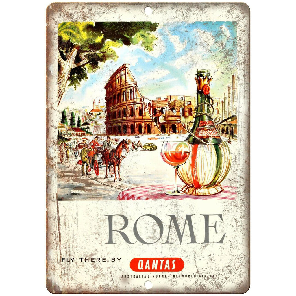 Rome Italy Vintage Travel Poster 10" x 7" Reproduction Metal Sign T54