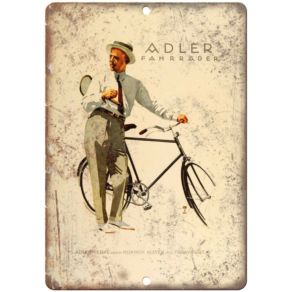 Adler Fahrrader Bicycle Vintage Art Ad 10" x 7" Reproduction Metal Sign B417