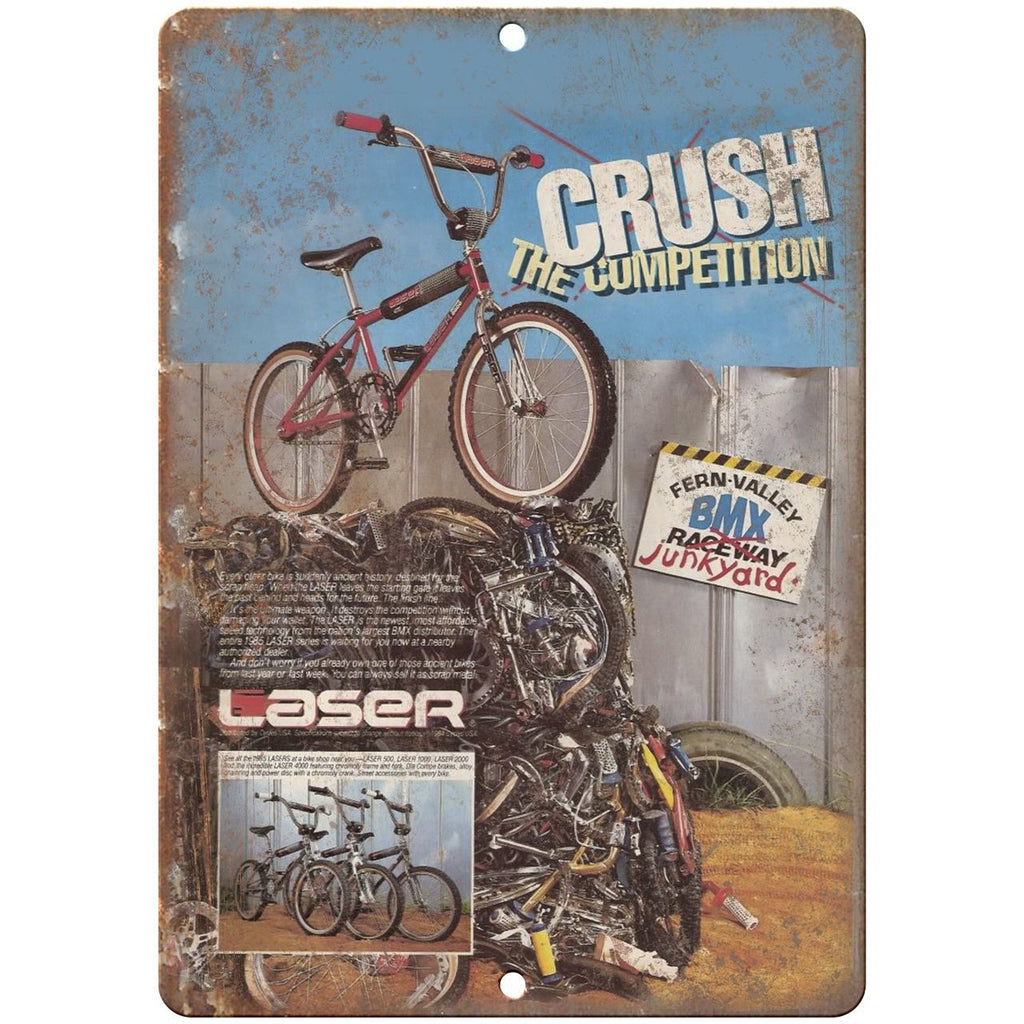 10" x 7" Metal Sign - Laser BMX Freestyle - Vintage Look Reproduction B71