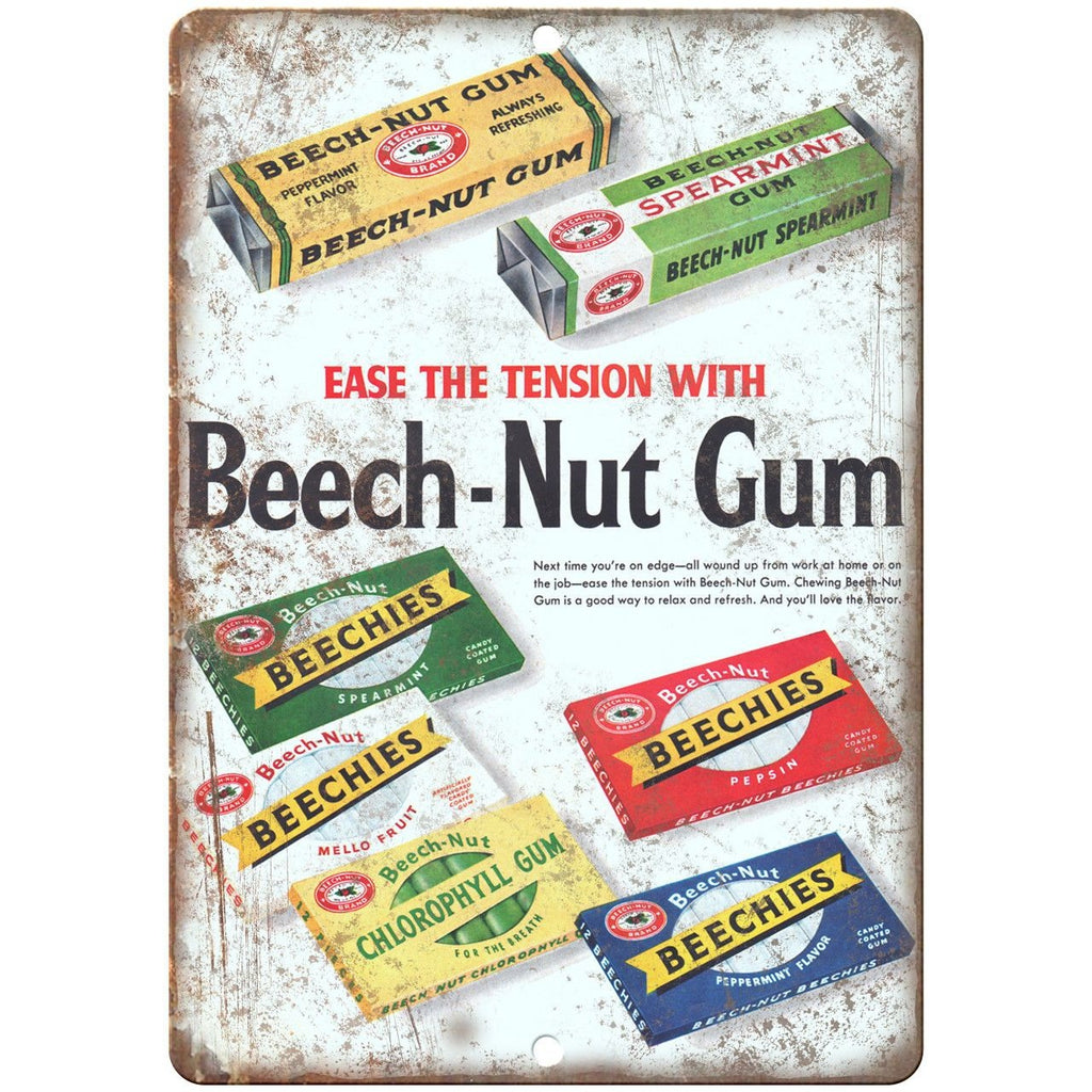 Beech-Nut Gum Vintage Print Ad 10" X 7" Reproduction Metal Sign N83