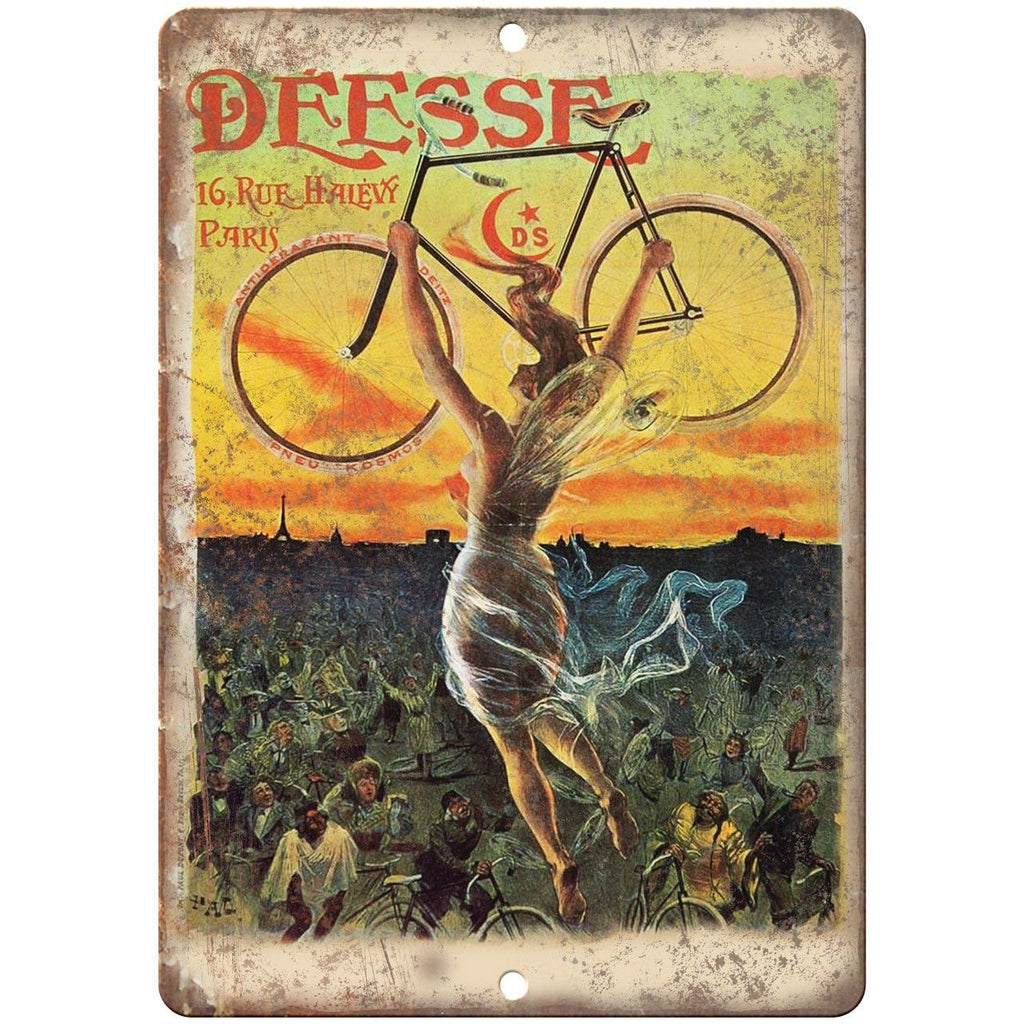 Deesse Bicycle Vintage Ad 10" x 7" Reproduction Metal Sign B343