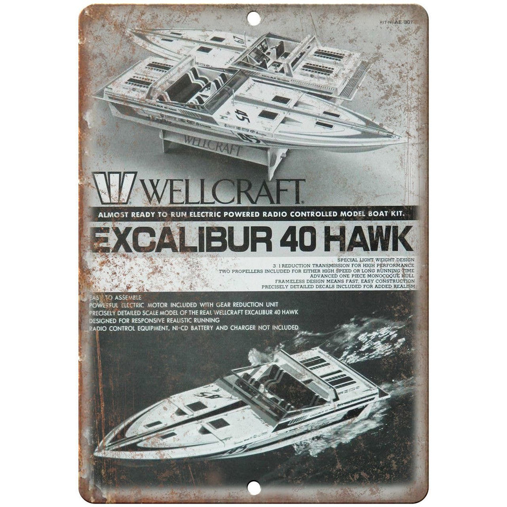 Wellcraft Excalibur 40 Hawk Boat Ad 10" x 7" Reproduction Metal Sign L76